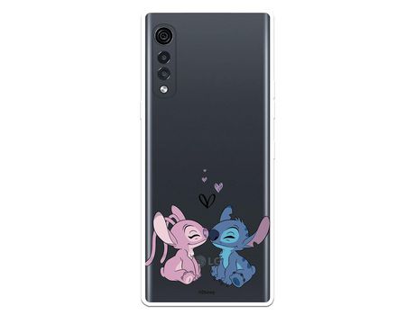 Funda para LG Velvet 5G Oficial de Disney Angel & Stitch Beso - Lilo & Stitch