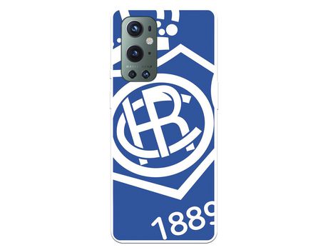 Funda para OnePlus 9 Pro del Recre Escudo Fondo azul - Licencia Oficial Real Club Recreativo de Huelva