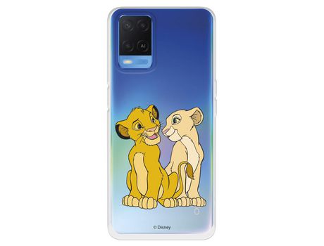 Funda para Oppo A54 4G Oficial de Disney Simba y Nala Silueta - El Rey León