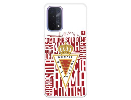 Funda para Oppo A54 5G del Real Murcia Escudo Fondo Blanco - Licencia Oficial Real Murcia