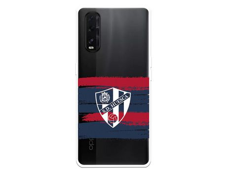 Funda para Oppo Find X2 del Huesca Rayas Transparente - Licencia Oficial SD Huesca
