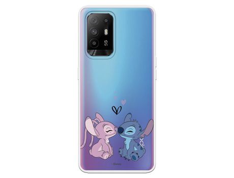 Funda para Oppo A94 5G Oficial de Disney Angel & Stitch Beso - Lilo & Stitch