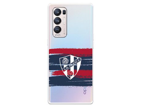 Funda para Oppo Find X3 Neo del Huesca Rayas Transparente - Licencia Oficial SD Huesca