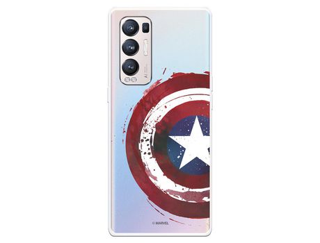 Funda para Oppo Find X3 Neo Oficial de Marvel Capitan America Escudo Transparente