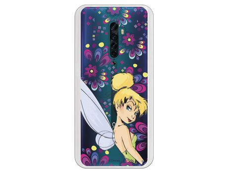 Funda para Oppo Reno2 Oficial de Disney Campanilla Flores - Peter Pan