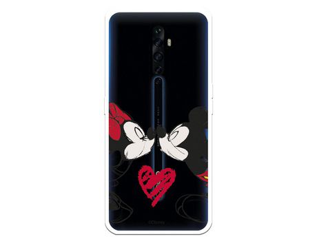 Funda para Oppo Reno 2Z Oficial de Disney Mickey y Minnie Beso - Clásicos Disney
