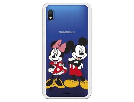 Funda para Samsung Galaxy A10 Oficial de Disney Mickey y Minnie Posando - Clásicos Disney