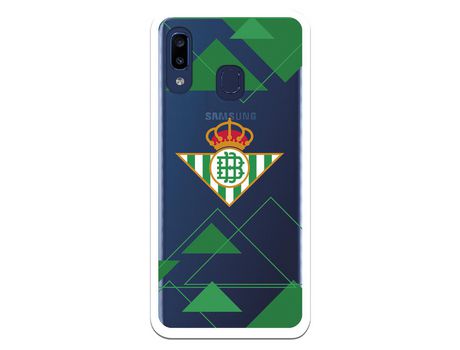 Funda para Samsung Galaxy A20E del Betis Escudo Fondo transparente - Licencia Oficial