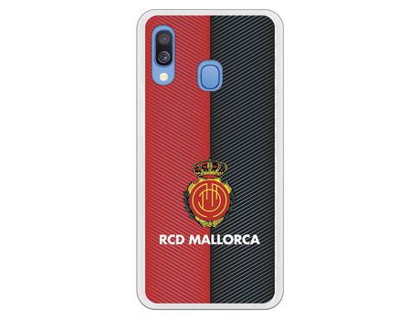 Funda para Samsung Galaxy A20E del Mallorca RCD Mallorca Diagonales Transparente - Licencia Oficial RCD Mallorca