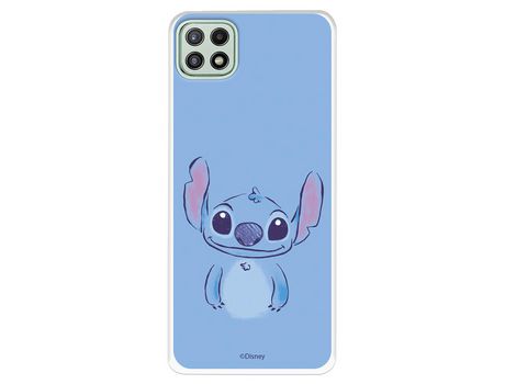Funda para Samsung Galaxy A22 5G Oficial de Disney Stitch azul - Lilo & Stitch