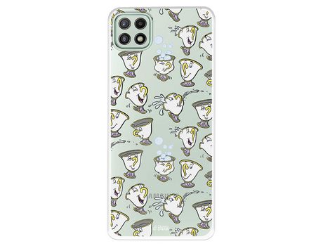 Funda para Samsung Galaxy A22 5G Oficial da Disney Chip Potts Siluetas La Bella y la Bestia