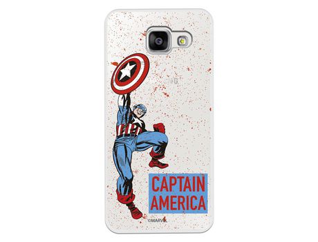 Funda para Samsung Galaxy A3 2016 Oficial de Marvel Capitan America Fondo Puntos Rojos - Marvel