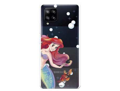 Funda para Samsung Galaxy A42 5G Oficial de Disney Ariel y Sebastián Burbujas - La Sirenita