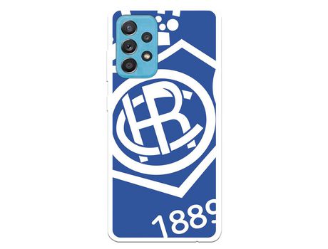 Funda para Samsung Galaxy A52 5G del Recre Escudo Fondo azul - Licencia Oficial Real Club Recreativo de Huelva