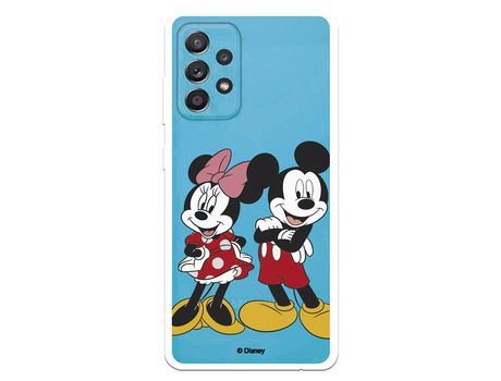 Funda para Samsung Galaxy A52 5G Oficial de Disney Mickey y Minnie Posando - Clásicos Disney