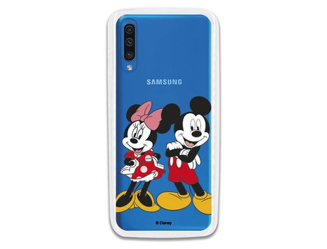 Funda para Samsung Galaxy A70 Oficial de Disney Mickey y Minnie Posando - Clásicos Disney