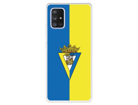 Funda para Samsung Galaxy A71 5G del Cádiz Escudo Fondo Bicolor - Licencia Oficial