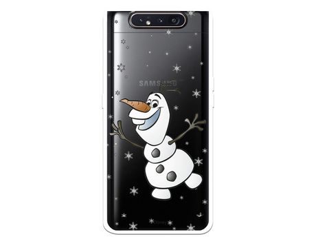 Funda para Samsung Galaxy A80 Oficial de Disney Olaf Transparente - Frozen