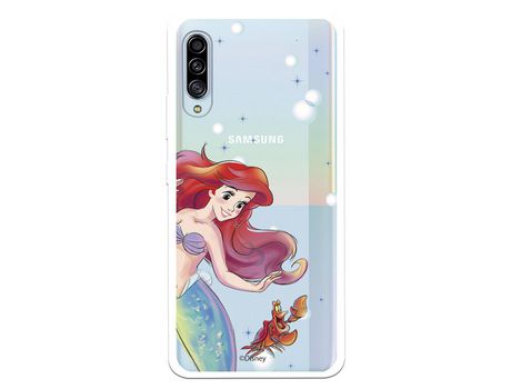 Funda para Samsung Galaxy A90 5G Oficial de Disney Ariel y Sebastián Burbujas - La Sirenita