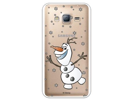 Funda para Samsung Galaxy J3 Oficial de Disney Olaf Transparente - Frozen