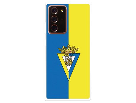 Funda para Samsung Galaxy Note 20 Ultra del Cádiz Escudo Fondo Bicolor - Licencia Oficial