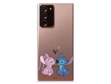 Funda para Samsung Galaxy Note 20 Ultra Oficial de Disney Angel & Stitch Beso - Lilo & Stitch