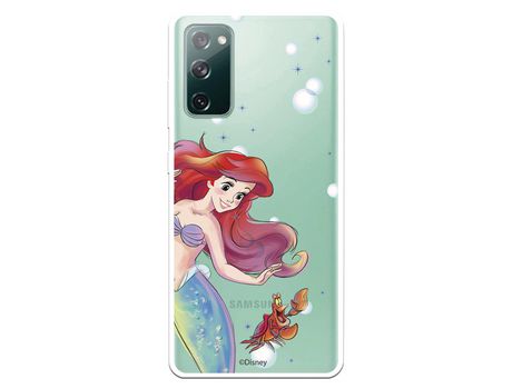 Funda para Samsung Galaxy S20 FE Oficial de Disney Ariel y Sebastián Burbujas - La Sirenita