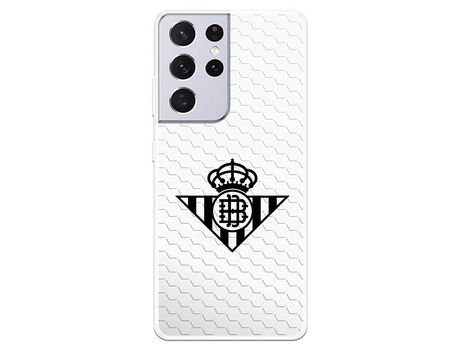 Funda para Samsung Galaxy S21 Ultra del Betis Escudo Negro Fondo Red - Licencia Oficial