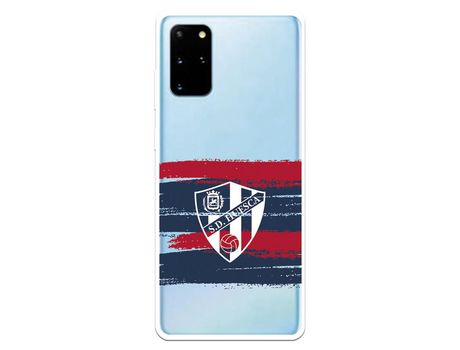 Funda para Samsung Galaxy S20 Plus del Huesca Rayas Transparente - Licencia Oficial SD Huesca