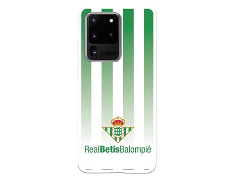 Funda para Samsung Galaxy S20 Ultra del Betis Fondo Rayas Verdiblancas - Licencia Oficial