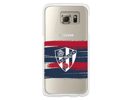 Funda para Samsung Galaxy S6 del Huesca Rayas Transparente - Licencia Oficial SD Huesca