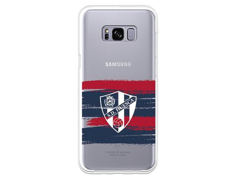 Funda para Samsung Galaxy S8 Plus del Huesca Rayas Transparente - Licencia Oficial SD Huesca