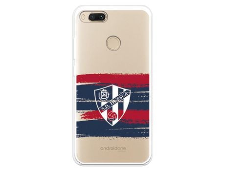 Funda para Xiaomi Mi A1 del Huesca Rayas Transparente - Licencia Oficial SD Huesca
