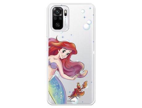 Funda para Xiaomi Redmi Note 10 Oficial de Disney Ariel y Sebastián Burbujas - La Sirenita