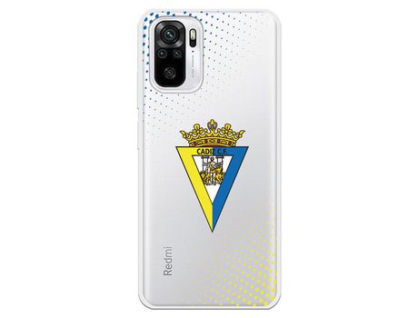 Funda para Xiaomi Redmi Note 10 del Cádiz Escudo Transparente - Licencia Oficial