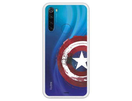 Funda para Xiaomi Redmi Note 8 Oficial de Marvel Capitan America Escudo Transparente