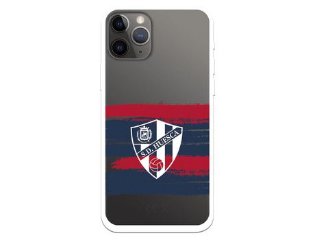 Funda para iPhone 11 Pro del Huesca Rayas Transparente - Licencia Oficial SD Huesca