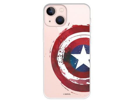 Funda para iPhone 13 Mini Oficial de Marvel Capitan America Escudo Transparente