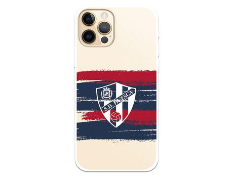 Funda para iPhone 12 Pro del Huesca Rayas Transparente - Licencia Oficial SD Huesca