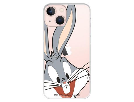 Funda para iPhone 13 Mini Oficial de Warner Bros Bugs Bunny Silueta Transparente - Looney Tunes
