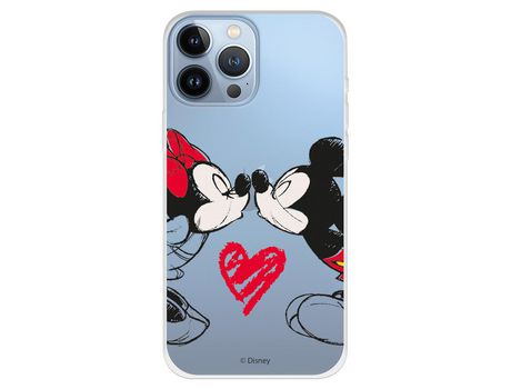 Funda para iPhone 13 Pro Max Oficial de Disney Mickey y Minnie Beso - Clásicos Disney