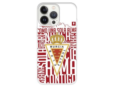 Funda para iPhone 13 Pro del Real Murcia Escudo Fondo Blanco - Licencia Oficial Real Murcia