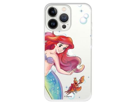 Funda para iPhone 13 Pro Oficial de Disney Ariel y Sebastián Burbujas - La Sirenita