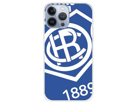 Funda para iPhone 13 Pro Max del Recre Escudo Fondo azul - Licencia Oficial Real Club Recreativo de Huelva