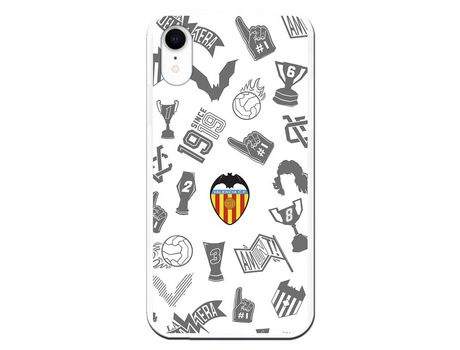 Funda para iPhone XR del Valencia Stickers Gris Escudo Color - Licencia Oficial Valencia CF