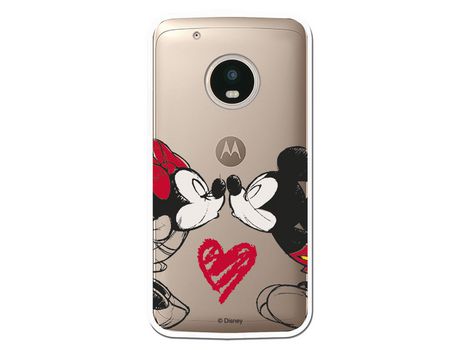 Funda para Motorola Moto G5 Plus Oficial de Disney Mickey y Minnie Beso - Clásicos Disney