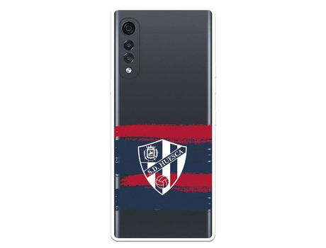 Funda para LG Velvet 5G del Huesca Rayas Transparente - Licencia Oficial SD Huesca