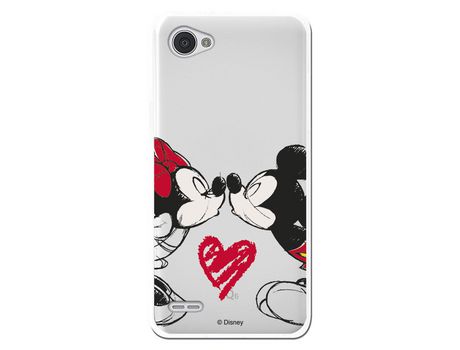 Funda para LG Q6 Oficial de Disney Mickey y Minnie Beso - Clásicos Disney