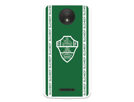 Funda para Motorola Moto C Plus del Elche CF Escudo Fondo Verde - Licencia Oficial Elche CF