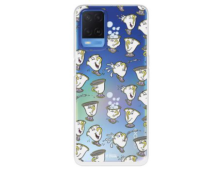 Funda para Oppo A54 4G Oficial da Disney Chip Potts Siluetas La Bella y la Bestia